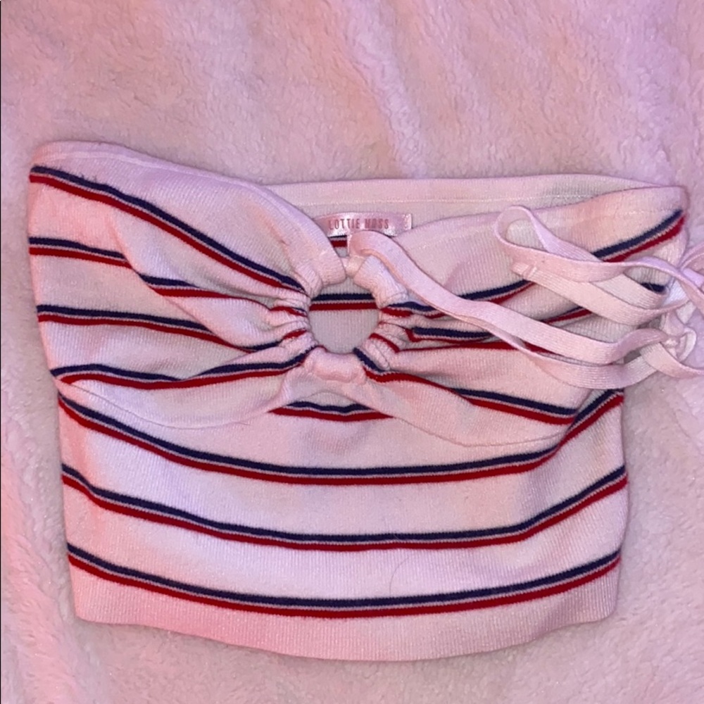 lottie moss striped tube top